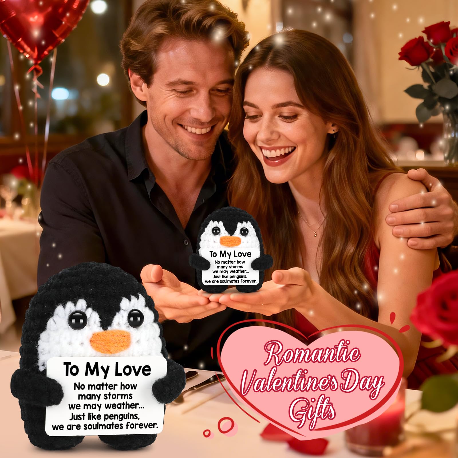 Handmade Emotional Support Penguin Plush Stuffed Animal,Exquisite Crochet Craft Soft Skin-Friendly,Christmas Presents Holiday Gifts,Birthday Gifts For Women Men Him Her,Teacher Appreciation Gifts,Desk Decor Bag Charm Baby Photo Props Party Decor