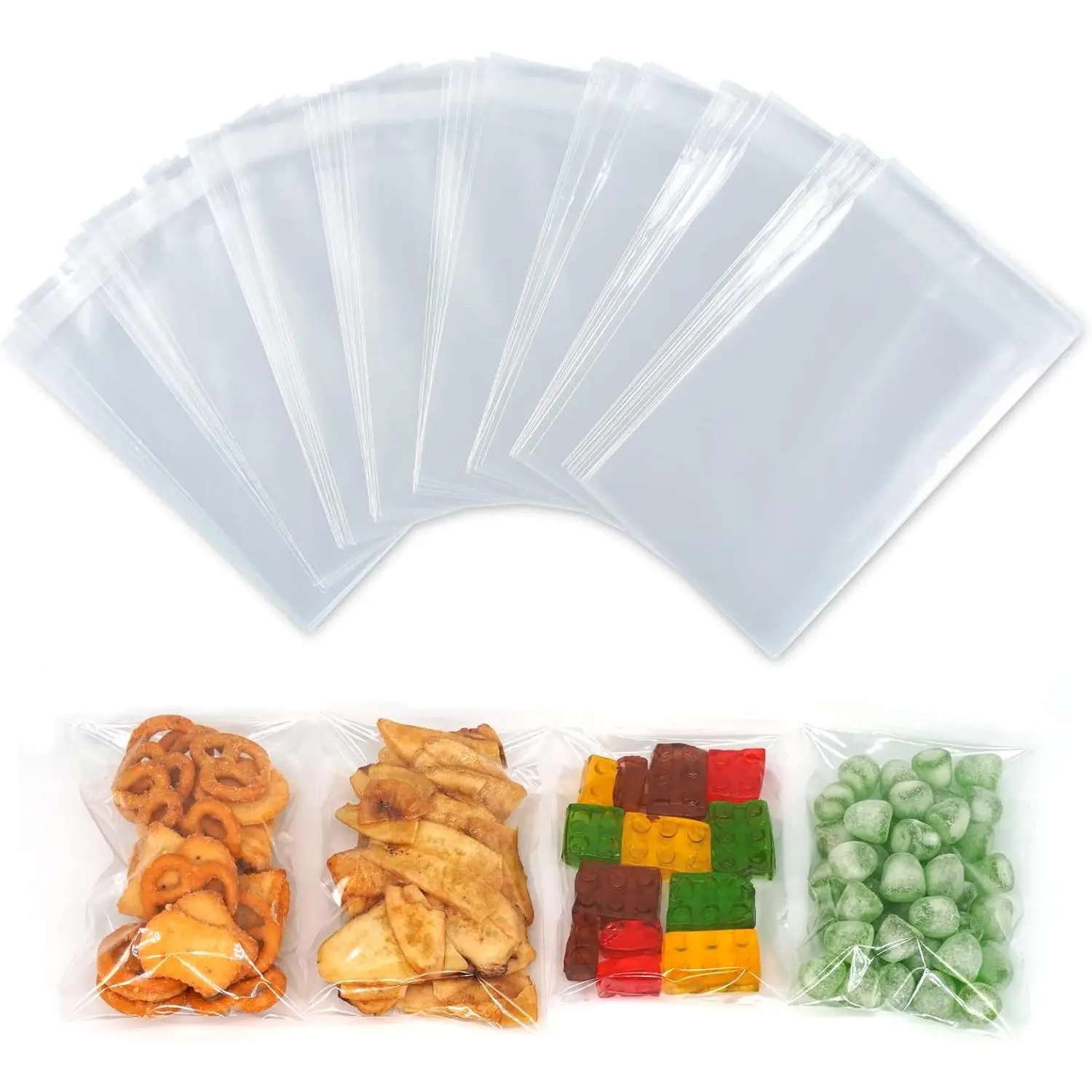 350 count 3x5" Clear Small Cookie  Bags, Self-Sealing Resealable Cellophane Dessert Wrapper -  for  Giving & Party Favors