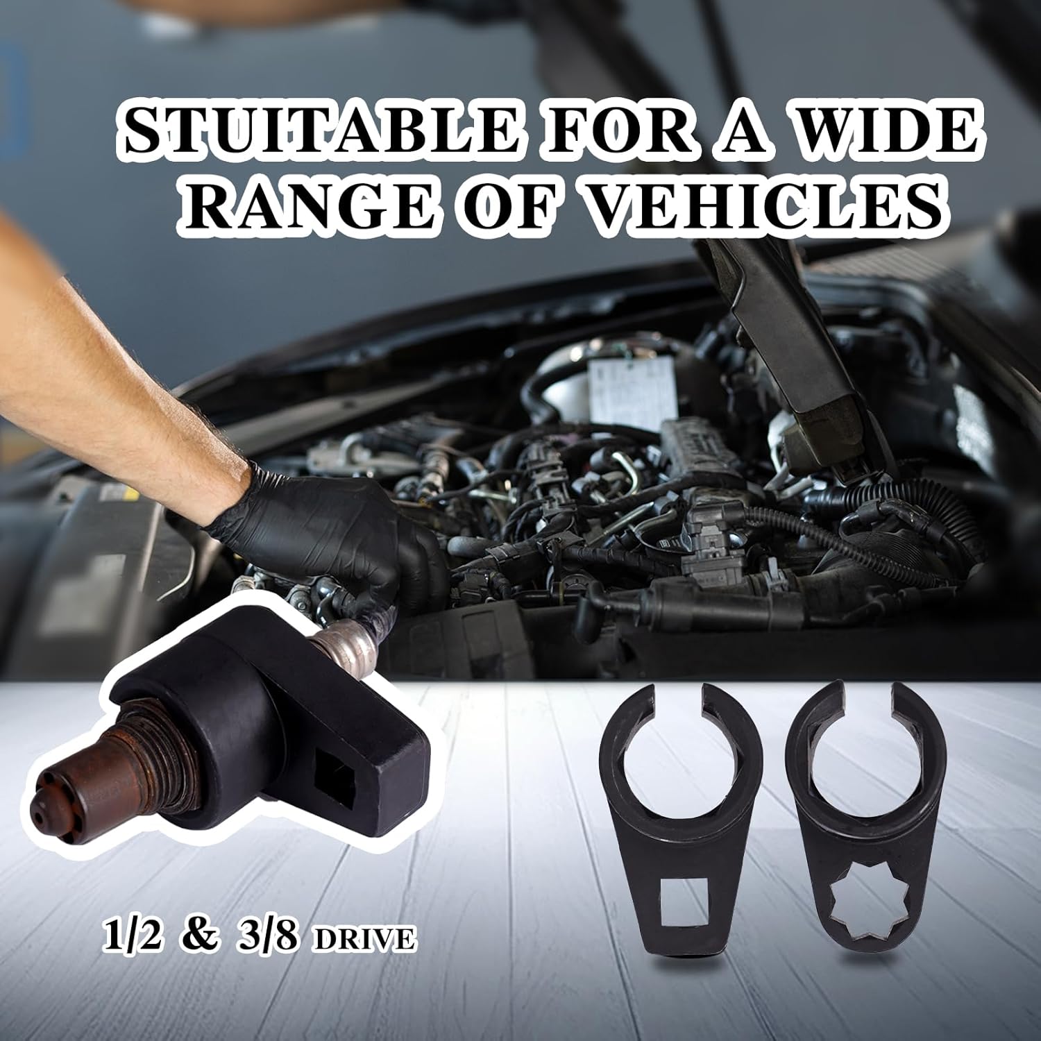 5-Piece Forged O2 Oxygen Sensor Socket & Thread Chaser Set – Automotive Tool for Sensor Removal