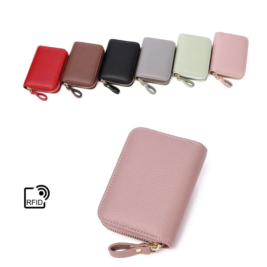 Rfid Blocking Card Holder For Men Women Slim Accordion Wallet Anti Theft Zipper Case Driver License Organizer Everyday Essential