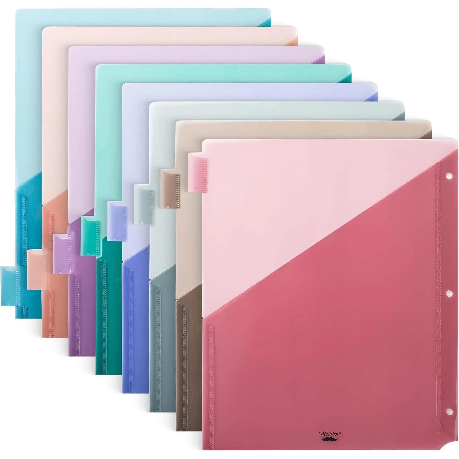 - Binder Dividers with Pockets and Tabs, 8 Pack