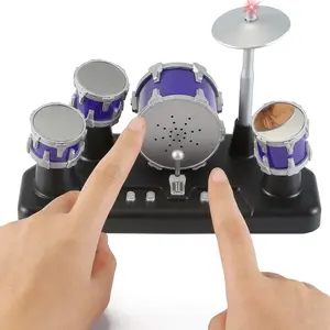 Finger Drum Set Electronic Mini Desktop Small Novelty Toy Desk Instrument Game with Sounds and Lights for Kids, Adultsfidget toys
