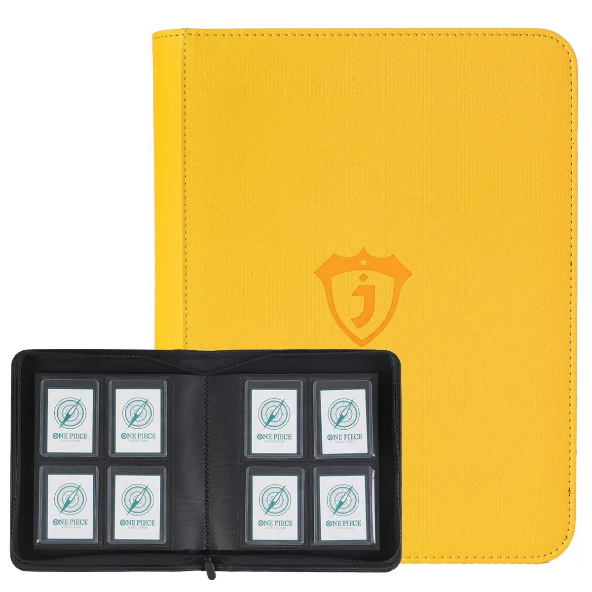 4 Pocket Zip Binder, 128 Cards Holder for 3" x 4" Rigid Cards, 20 Side-Loading Pages