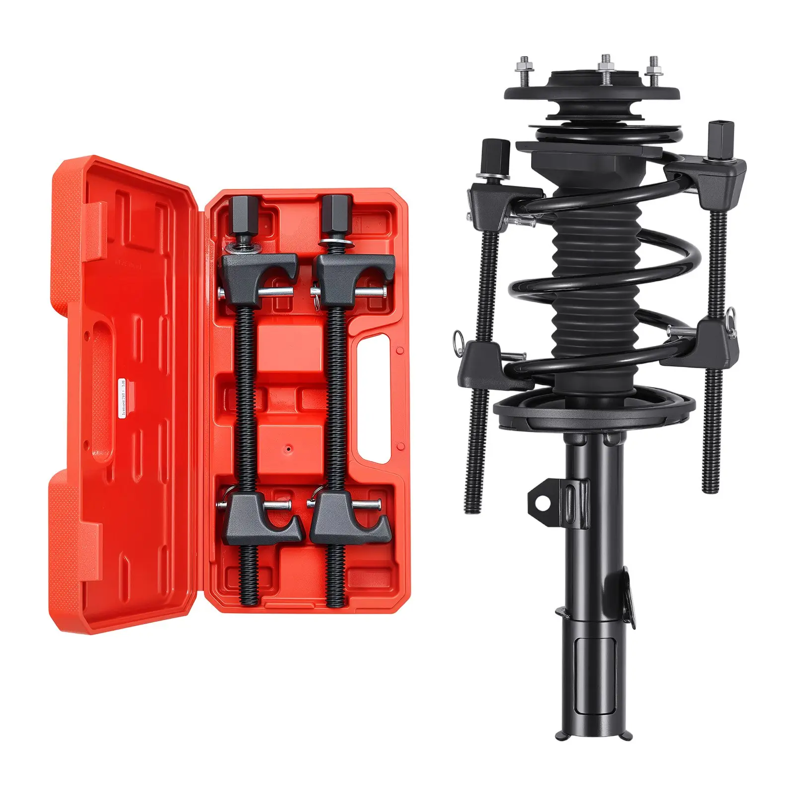 VEVOR Strut Spring Compressor, 2 Pack, Heavy Duty Coil Spring Compressor Tool with 10.4 Inches(256 mm) Range, Compatible with 0.86 inches(22 mm) Hex Sockets, Fit for Car Truck Motorcycle, Black