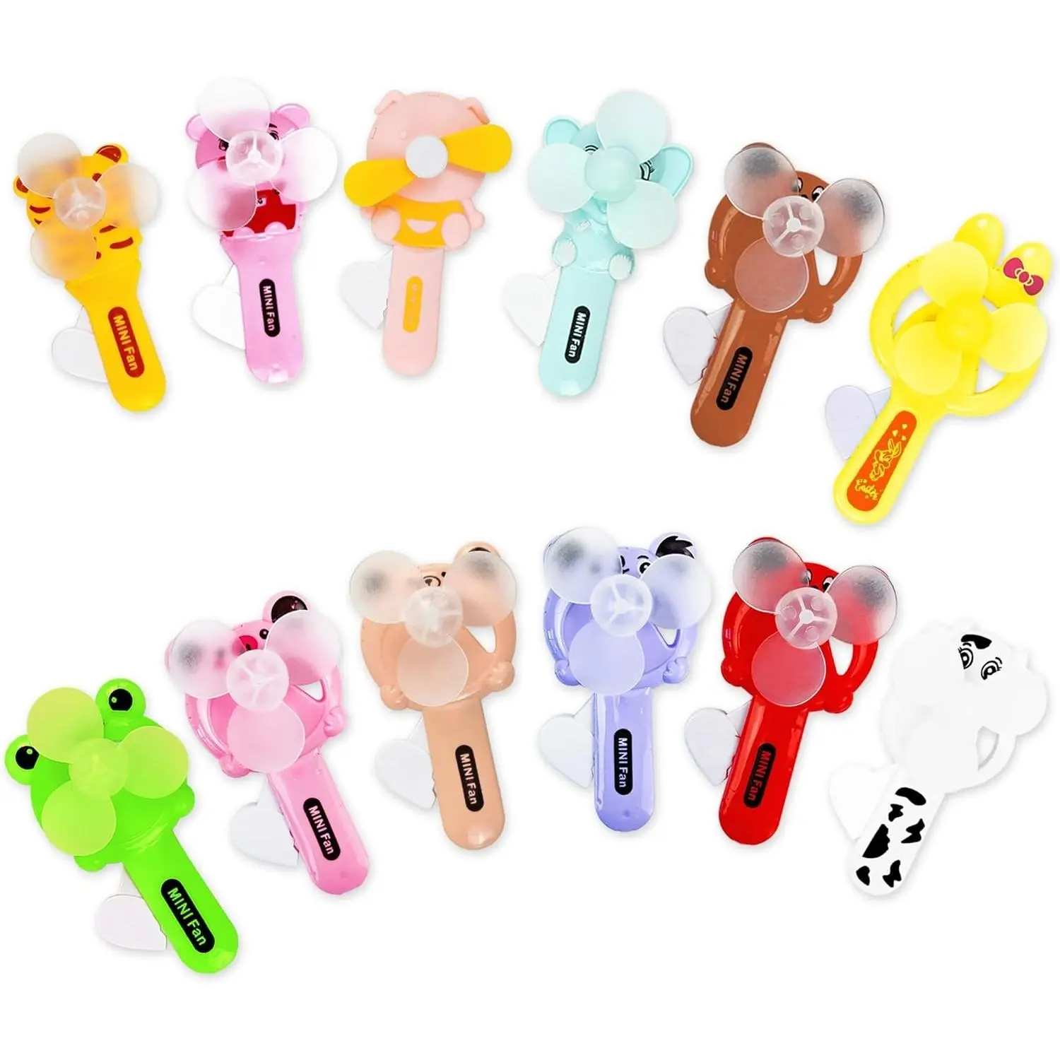 12 Cool Party Favors for Kids 8-12 Years Old -Cute Handheld Toy Fans, Novelty Toys Manual Press Cooling Fans for Boys and Girls Outdoor -Goody Bag Stuffers, and Classmate Exchange ToysGift.