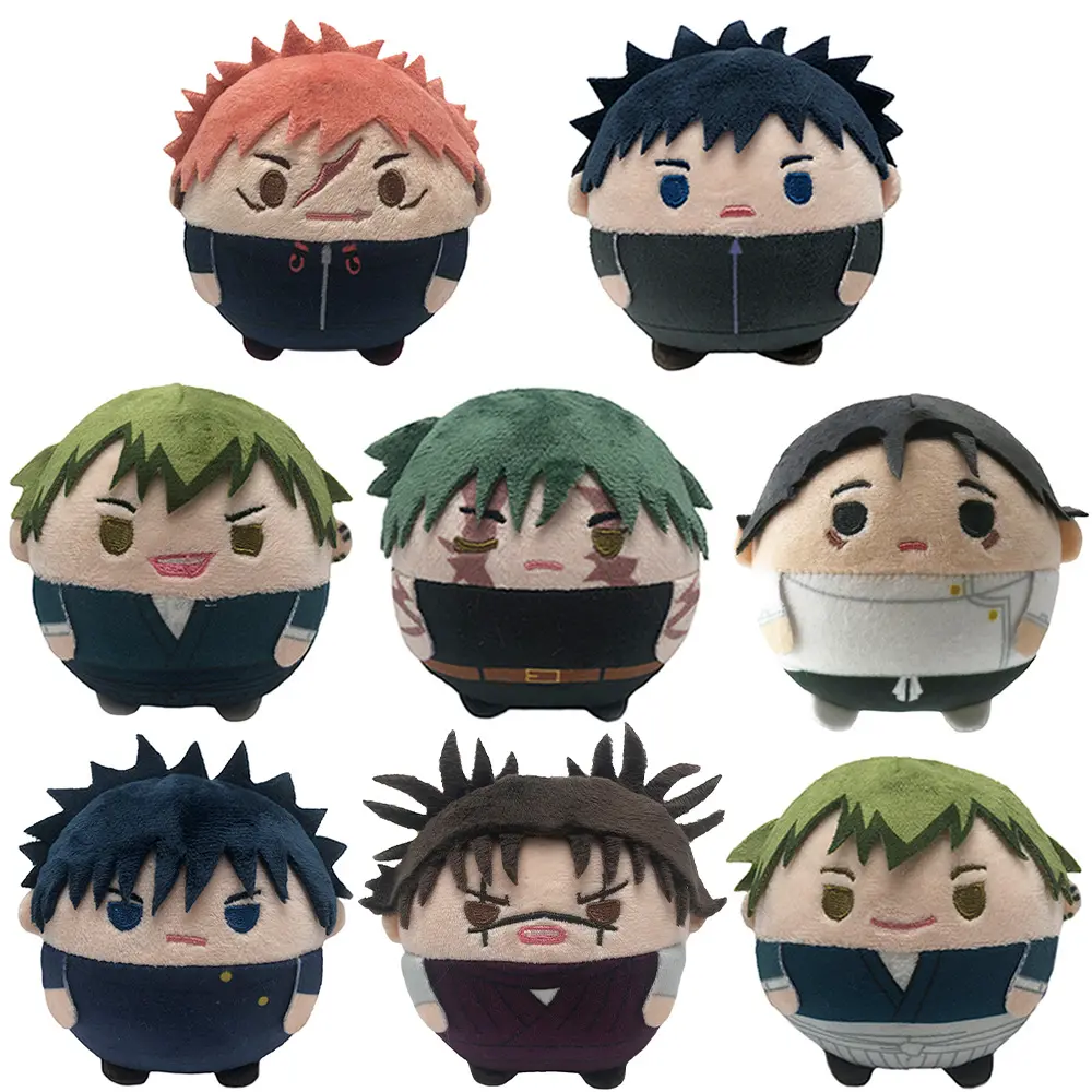 10cm Jujutsu Kaisen Round Plush Keychain Yuji Megumi Choso Yuta Anime Fluffy Stuffed Doll Bag Pendant Fans Gift