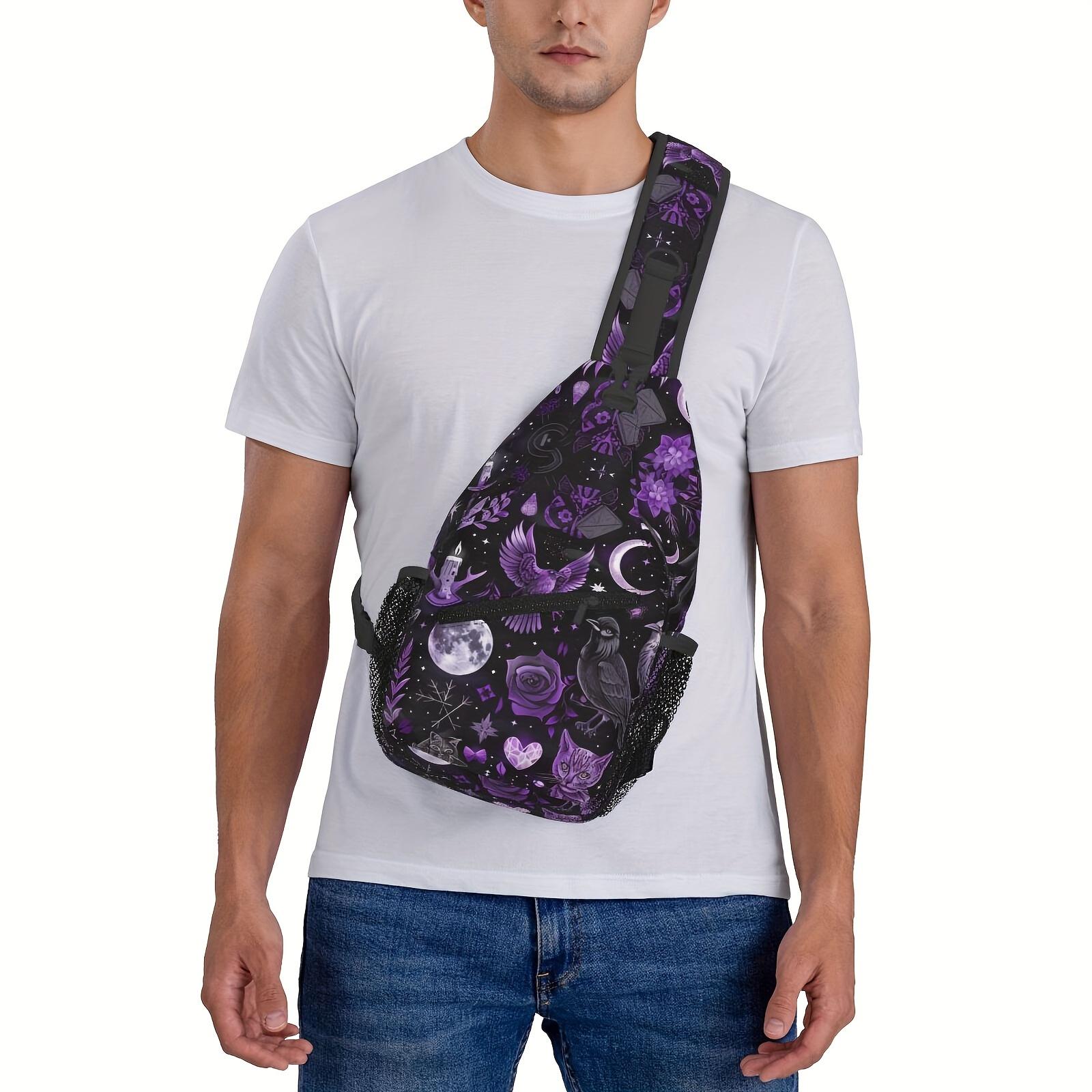 A Versatile Crossbody Chest  Suitable for Hiking, Featuring a Gothic Witchcraft Design.This Durable Shoulder  Has a Large Capacity And Is Perfect for Shopping, Leisure Travel, Beach Outings, Fishing bag
