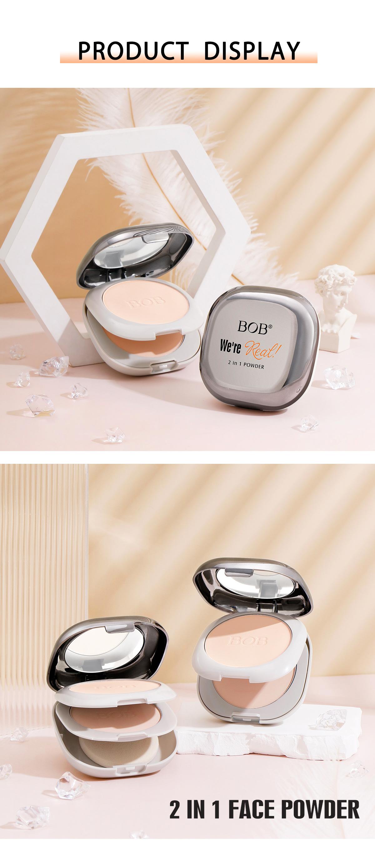 2-in-1 Matte Pressed Powder – Oil Control, Long-Lasting & Full Coverage| Wet & Dry Use, Setting & Touch-Up, Brightening Smooth Finish