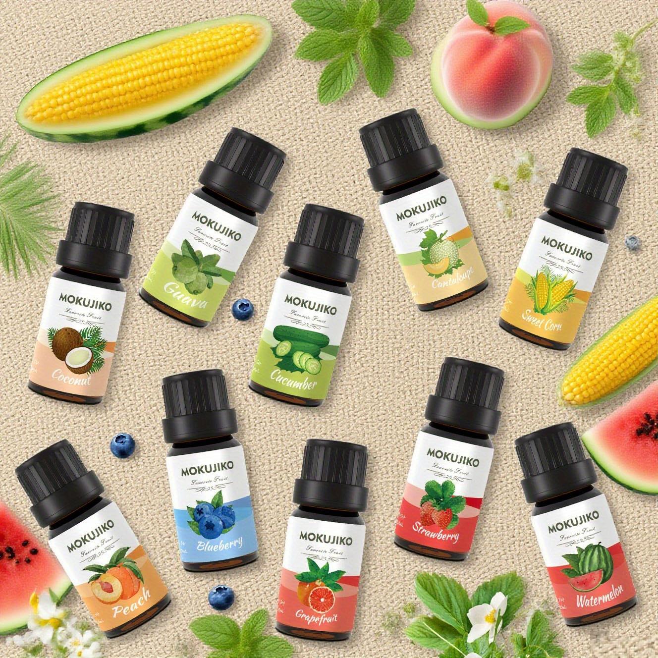 10 Varieties of Fresh Fruity Essential Oils (including blueberry, coconut, and more)! Each bottle holds 10ml, crafted with natural ingredients—perfect for aromatherapy and gifting to family and friends this Christmas.
