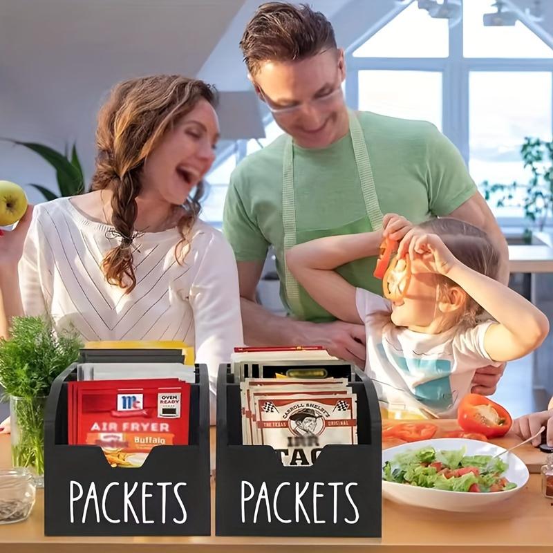 Wooden Spice Pack Storage Box, 1 Count Multi-Grid Kitchen Snack and Seasoning Storage Organizer, Home Organizer for Kitchen, Kitchen Pantry Storage