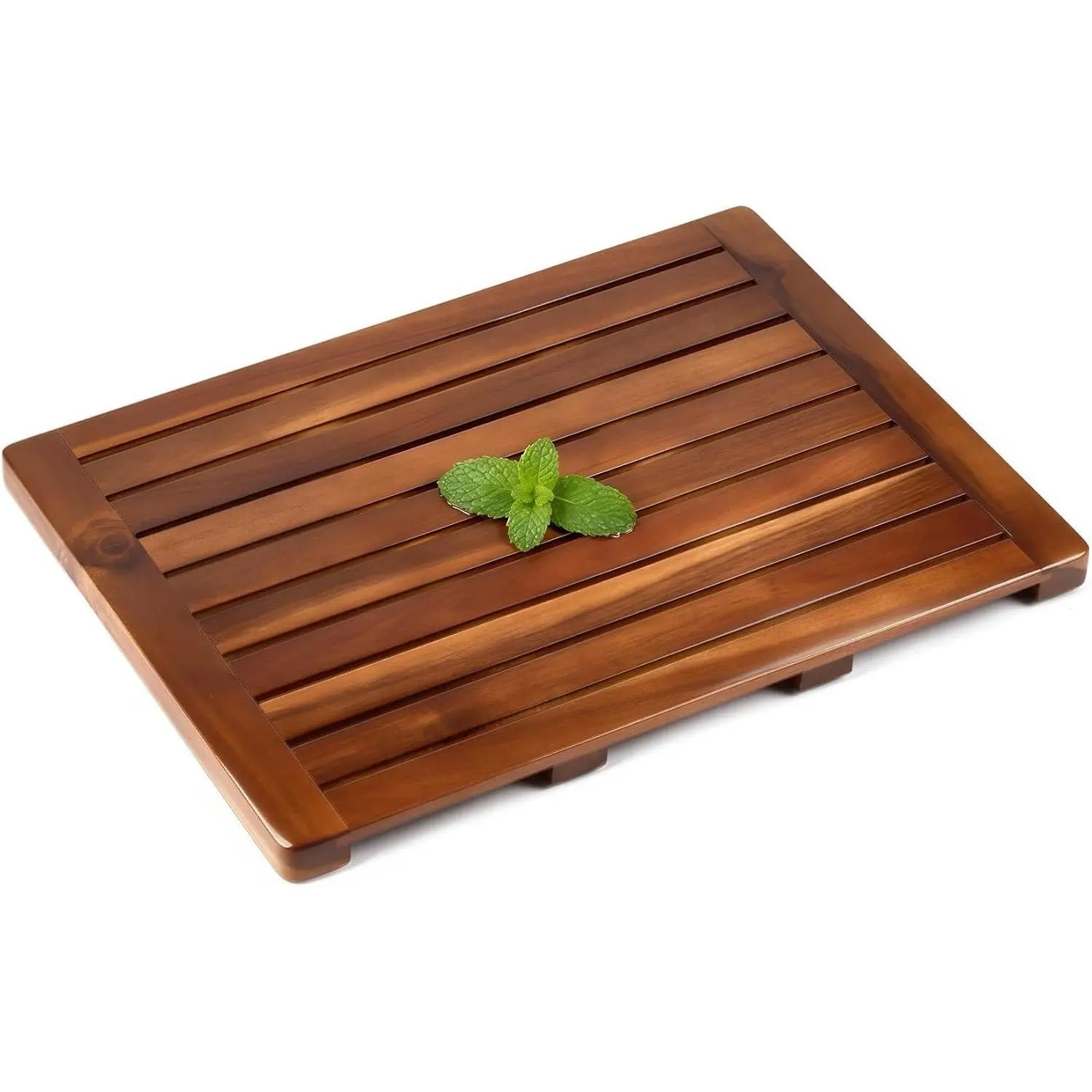 24 x 18 inch Wood Bath Mat for Inside Shower, Wooden Shower Floor Mat for Bathroom Spa & Outdoor Use - SM-001V