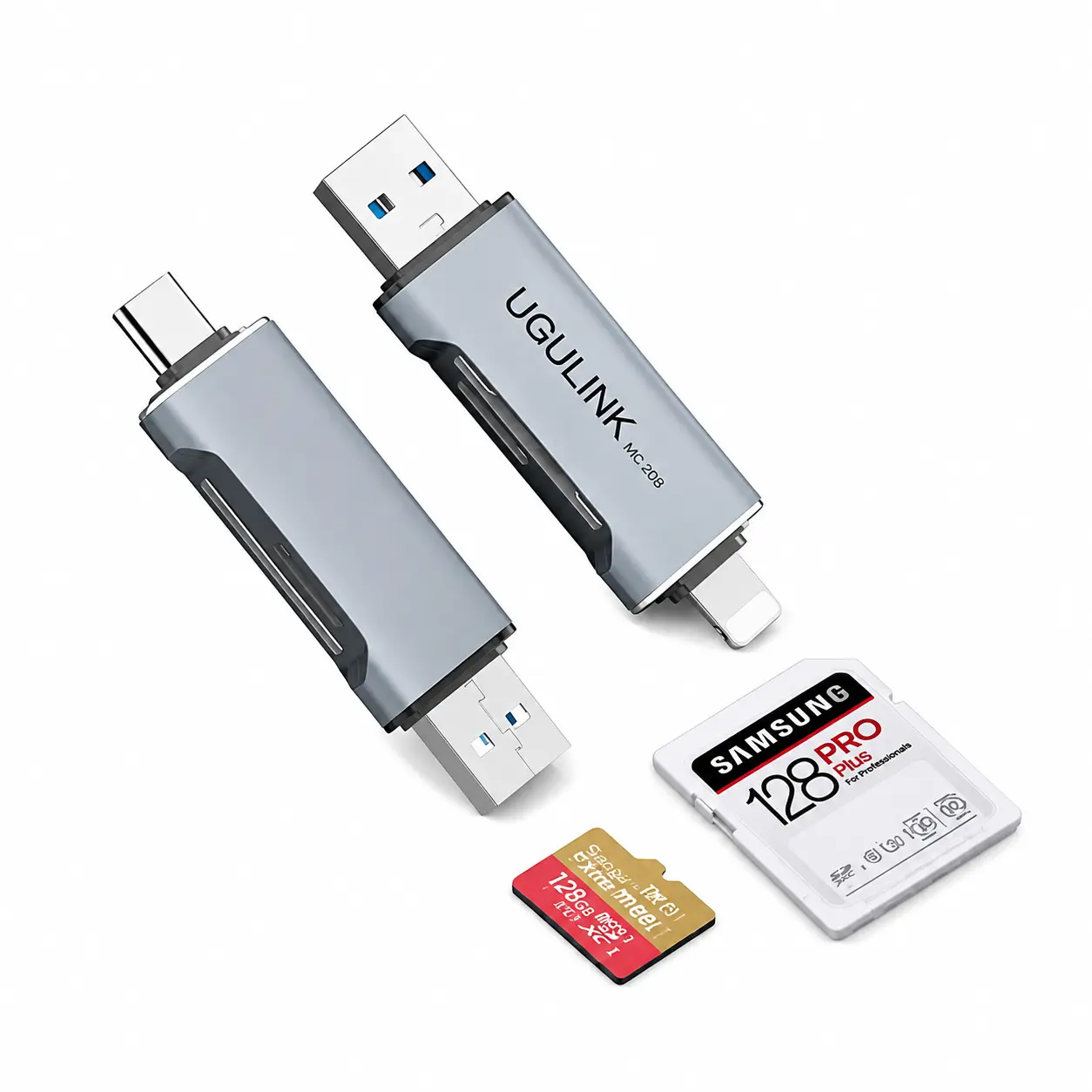 High-Speed Universal USB-C Card Reader Compatible with iPhone 16, Huawei Devices, DSLR Cameras, SD/microSD Cards, USB Flash Drives, and Laptop/Desktop Computers via OTG Support