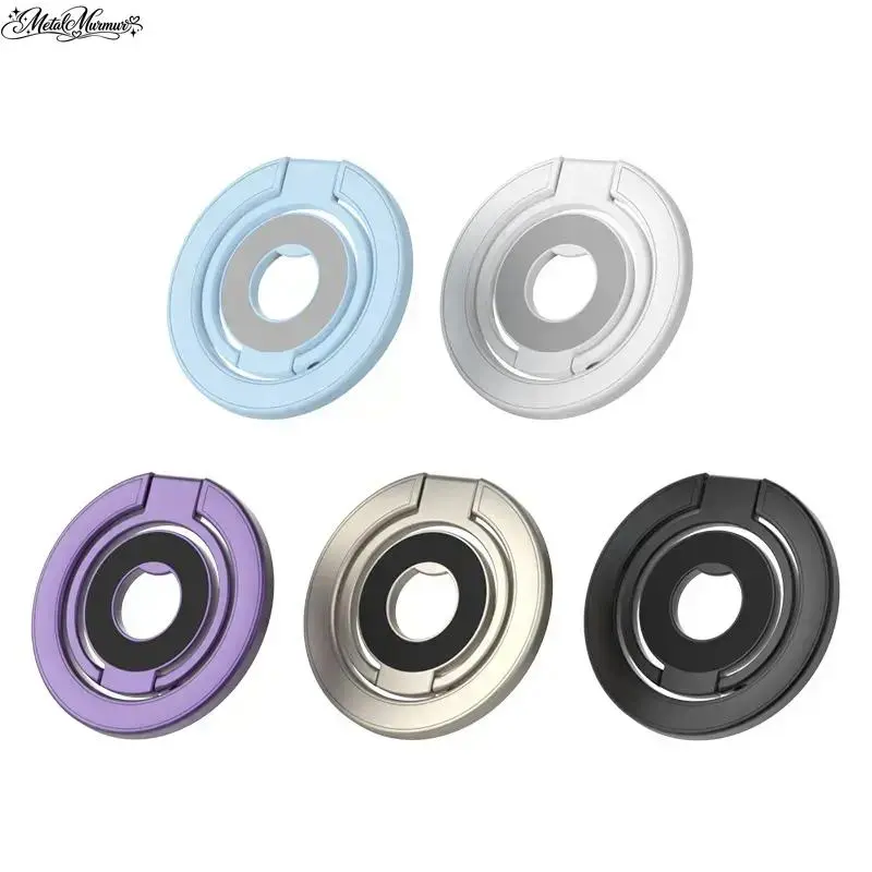 Universal Metal Double-Sided Magnetic Phone Ring Holder - Portable Universal Smartphone Holder, Adjustable Finger Grip Kickstand, Magnetic Phone Mount, Electronic Mobile Accessory for Sports & Outdoor Tetherball Hands-Free Viewing