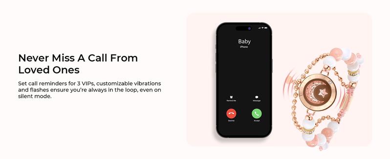 TOTWOO Long Distance Touch Bracelets for Couples, Vibration and Light for Love Couples, Gifts for Girlfriend, Bluetooth Pairing, Jewelry