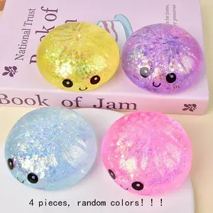 4pcs Random Color Smile Face Steam Basket Large Baozi Soft Squishy Toy, Cute Reboundable Tpr Stress Relief, Kawaii Squishies Unisex Kids Fun Gift