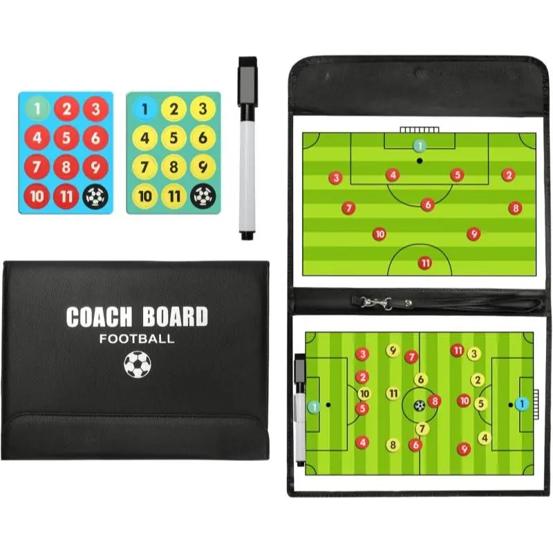 Soccer Coaching Board Soccer Coaches Clipboard Tactical Player Positions Strategy Planning Portable Magnetic Board Kit with Dry Erase Surface, Marker Pen and Zipper Bag