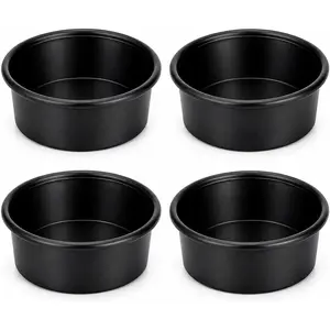 4Pcs Rubber Feed Pan, 1 Gallon Horse Utility Feed Bucket, 10.6 x 4.1Inches Rubber Bowl Chicken Dust Bath Livestock Water Bowl for Pig Goat Dogs Farm Small Animals