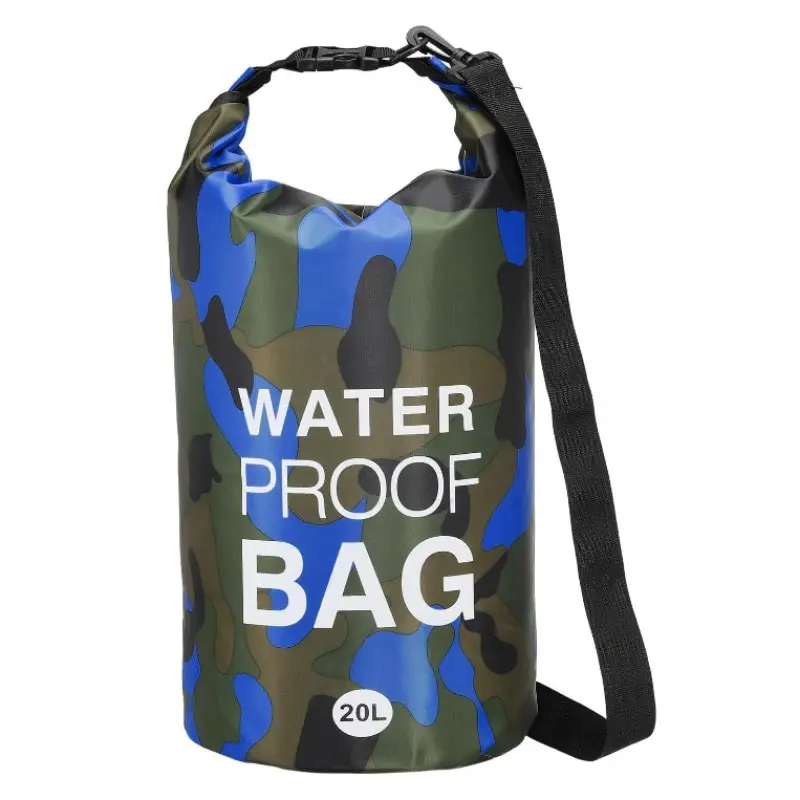 20L Camouflage PVC Waterproof Backpack, Large Capacity Outdoor Floating Waterproof Bag, Canyoning Kayak Waterproof Bag, Swimming Diving Storage Waterproof Bag, Hiking Waterproof Backpack, Multifunctional Outdoor Waterproof Storage Bag