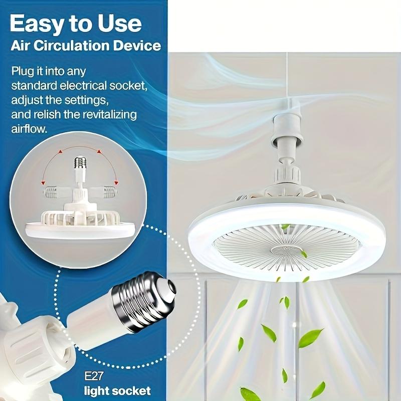 Ceiling Fan Light with LED Lights, 3 Adjustable Gears, Remote Control Available, E27 Socket Ceiling Fan, Suitable for Kitchen, Bedroom, Storage Room, Living Room, and Small Spaces, Living Room Ceiling Fan