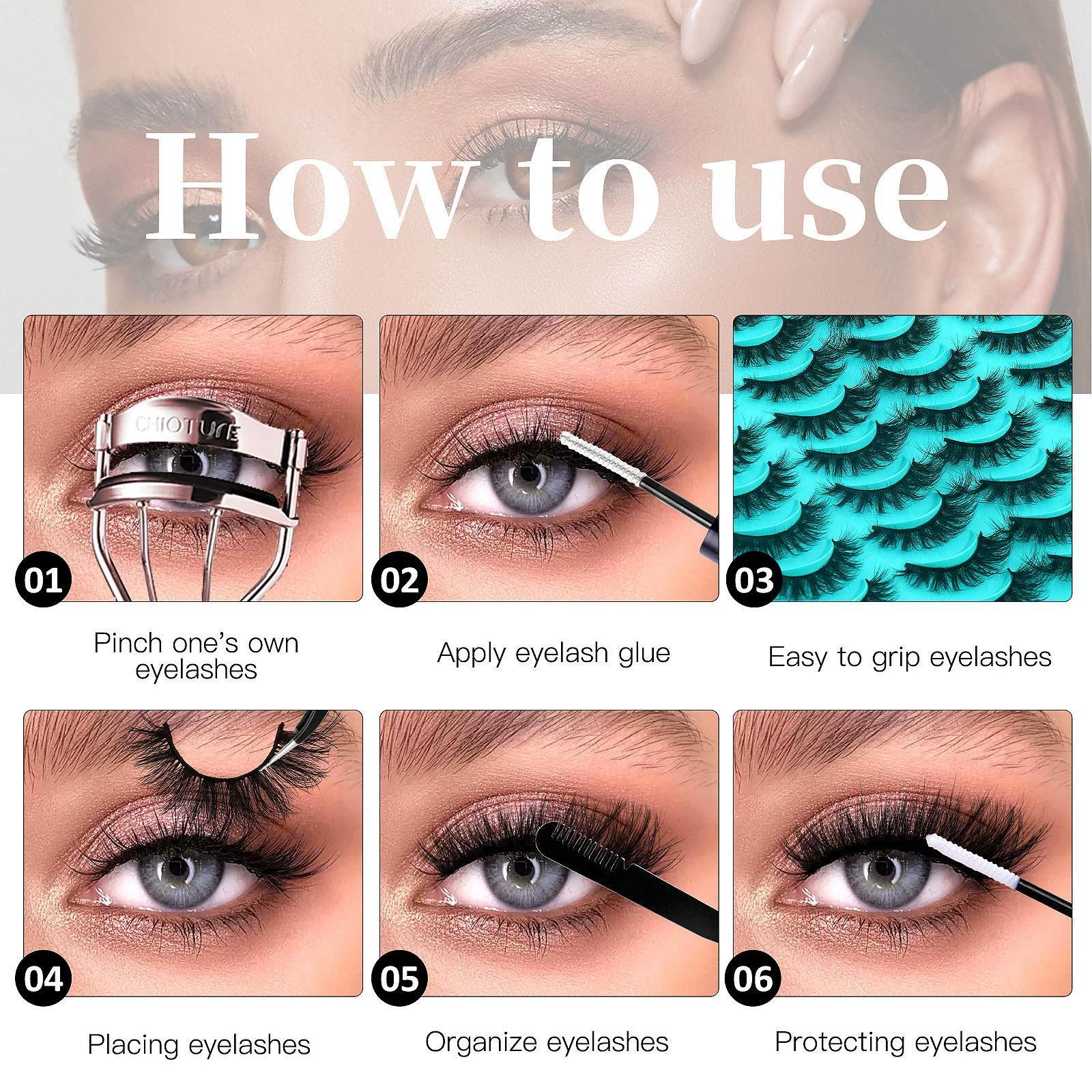 20 Pairs of 10-18mm 3D Mink Effect False Eyelashes, Fluffy Cat Eye Lashes for Natural to Dramatic Look, Dense Layered and Textured Eyelashes