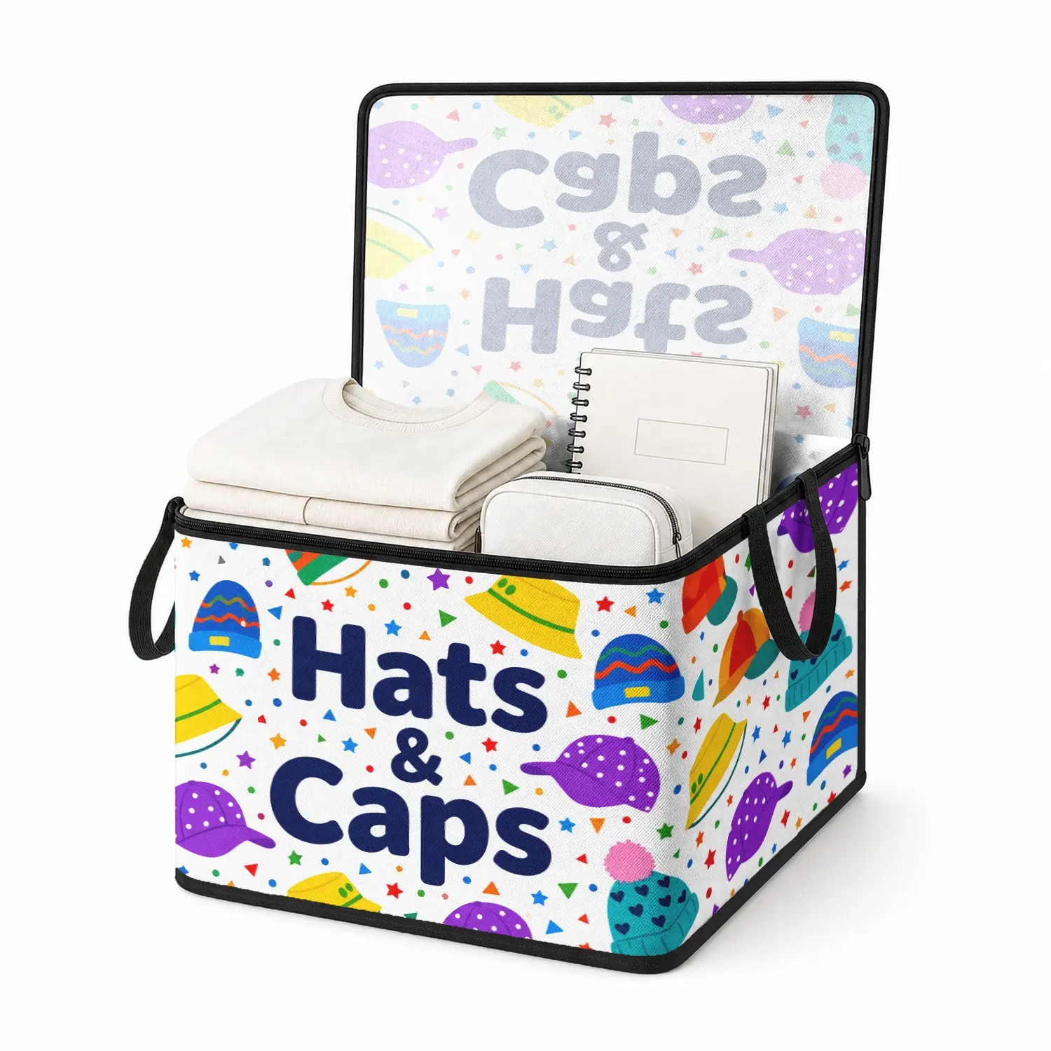 Large Capacity Folding Storage Box with Reinforced Handles, Ideal for Clothes, Scarves, Accessories, Bedding, Books, Daily Items