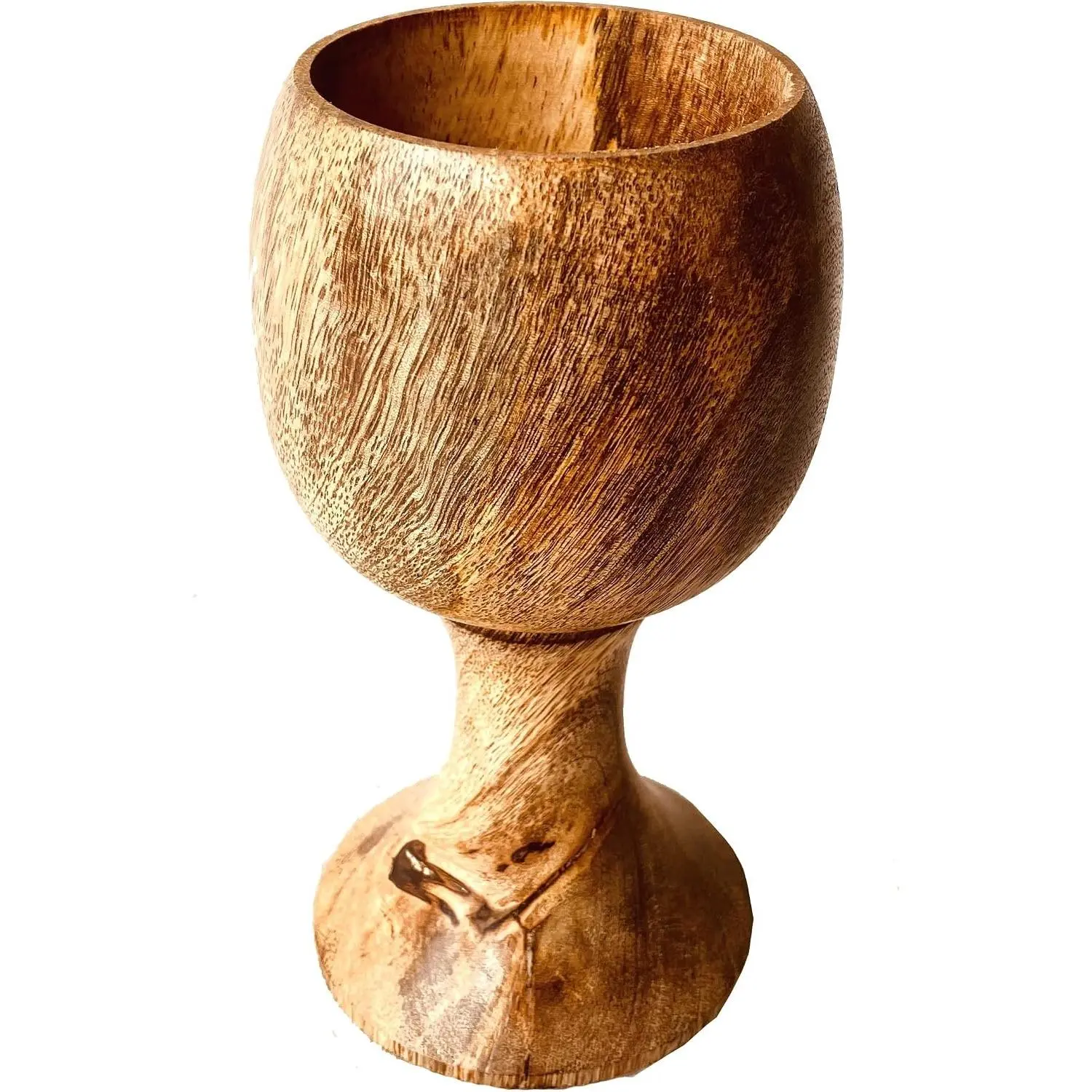 ALADEAN Wooden Goblet - Handmade Vintage Chalice Wine Drinking Cup, 6" x 5oz, Perfect for Wedding, Christmas, Eucharist & Kiddush (1Pc)