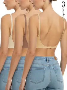 Women's Seamless Backless Bra, Multi-Strap Convertible Strap Wireless Push-Up Bra, Suitable for Wedding Dresses and Party Gowns