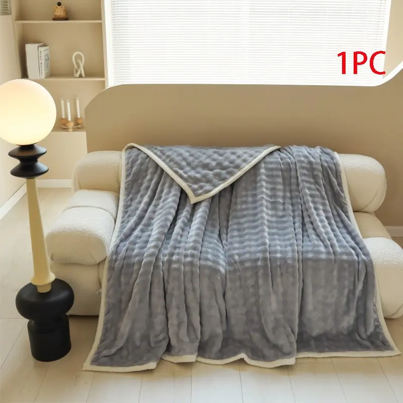 New Dual-Layer Thick Blanket, Soft and Comfortable, 10 Colors Available, Ideal for Bedroom, Living Room, Office, Nap, Sofa
