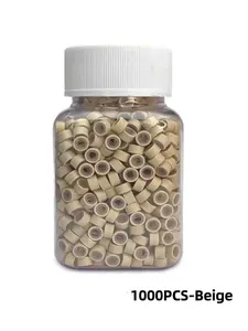 1000pcs Micro Silicone Rings, 5mm Micro Link Rings for Secure Hair Extensions, Professional Hair Extension Beads, DIY Hairstyles, Braid, Feather Extensions