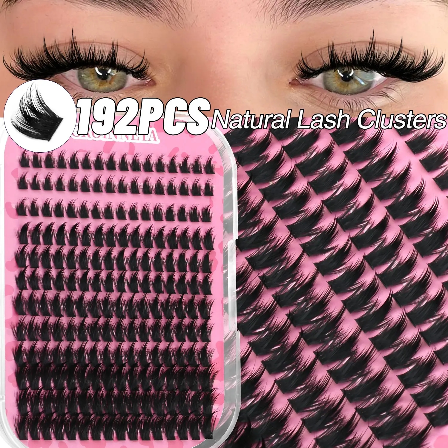 GROINNEYA DIY Lash Clusters Mixed Tray Manga Cluster Lashes DIY Spiky Lashes Extension Natural Volume Individual Lashes Makeup