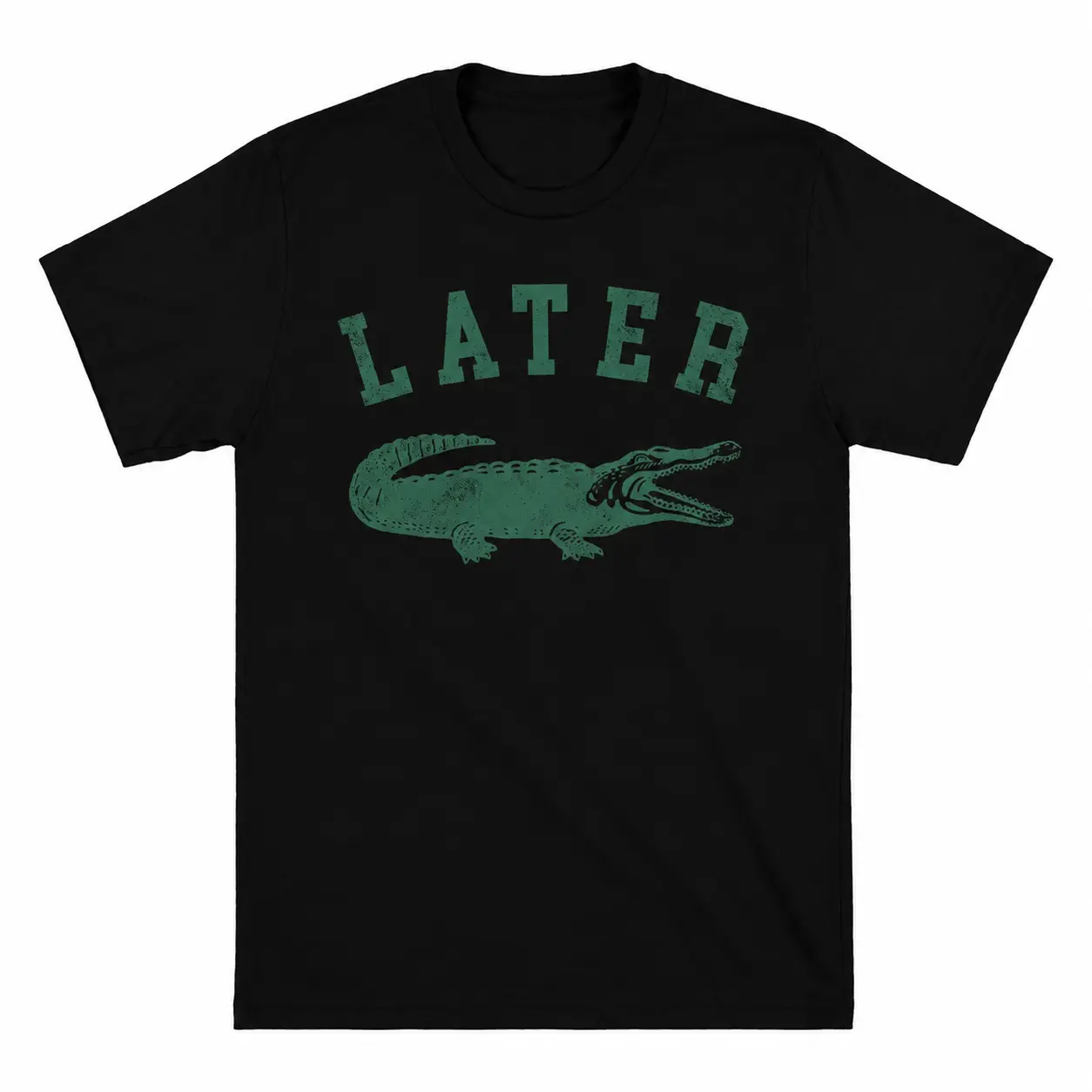 Mens Later Alligator T Shirt Funny Gator Joke Saying Tee for Guys Mens Funny T Shirts Cool Vintage Fashion T-Shirt Gift Classic Menswear Sarcastic Apparel for Men Funny Animal Short Sleeve Novelty Tees for Guys Dark Grey