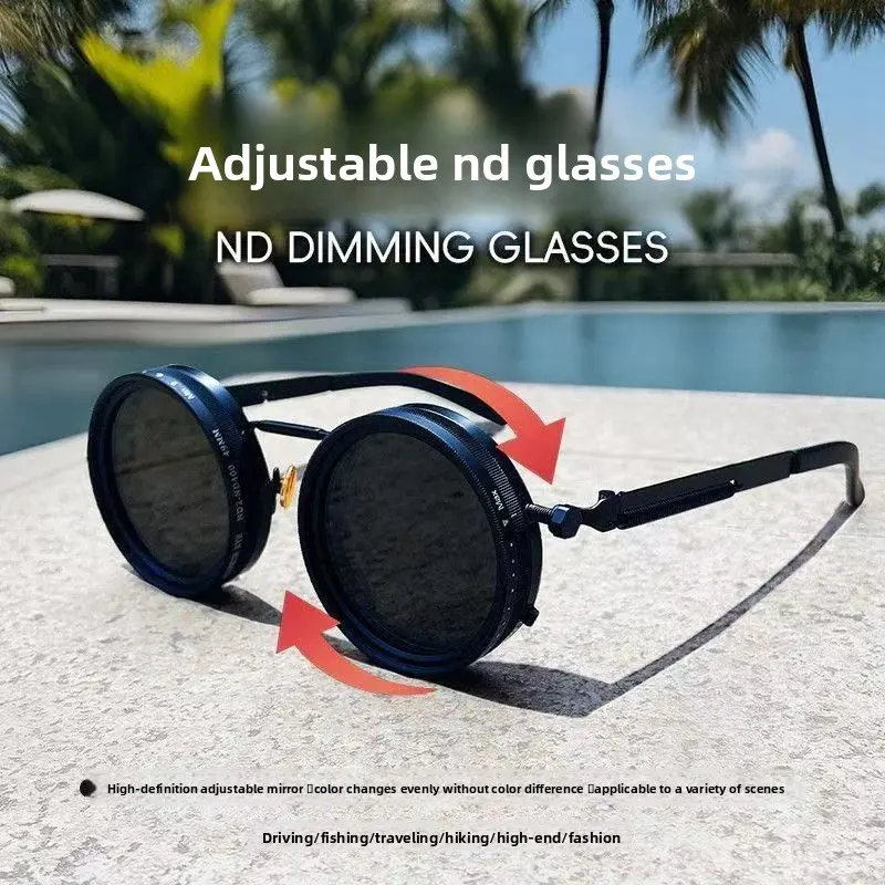 Adjustable ND Polarized Sunglasses Lightweight Portable Durable Multifunctional Fashion Outdoor Travel Camping Hiking Sports Creative UV Protection Sun Glasses