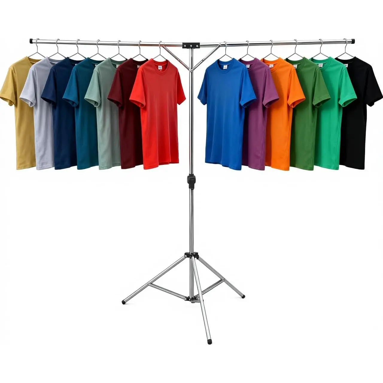 Foldable Portable Space Saving Clothes Drying Rack, Heavy Duty Stainless Steel Laundry Drying Racks, Adjustable High Capacity Garment Rack, with Windproof Hooks.