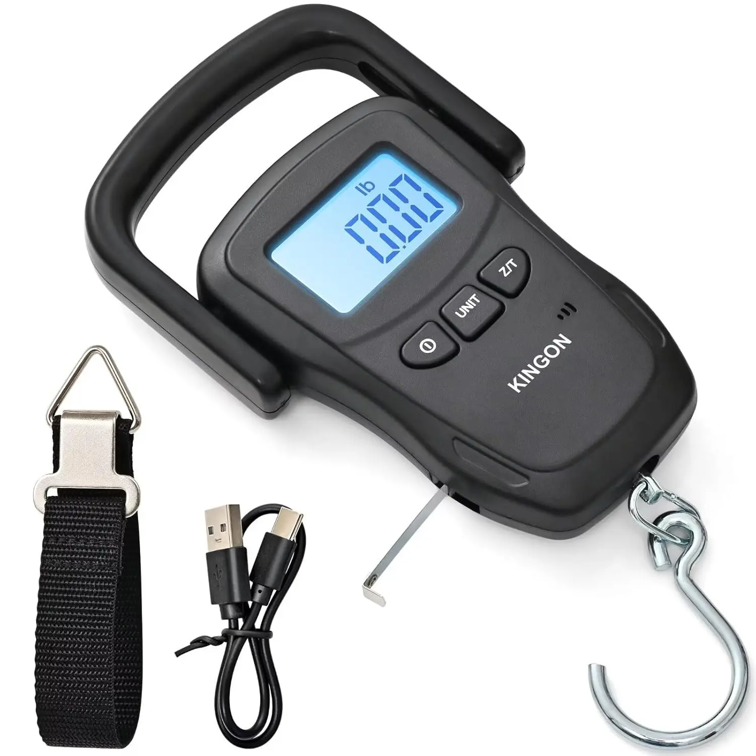 Rechargeable Digital Portable Luggage Weight Scale for Travel with Strap & Comfortable Handle 110lb/50kg Capacity