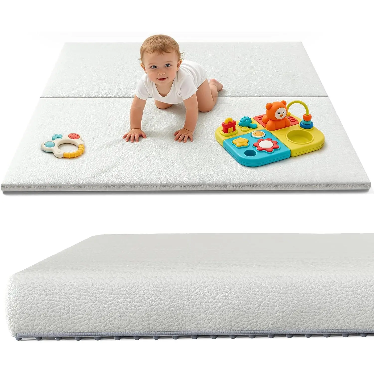 Baby Play Mat 50x50 inch, Extra Thick 1.3'' Waterproof Floor Mat for Crawling, Non-Toxic Large Activity Mat with Machine Washable Cover for Toddlers Infants Boys Girlsfidget toys
