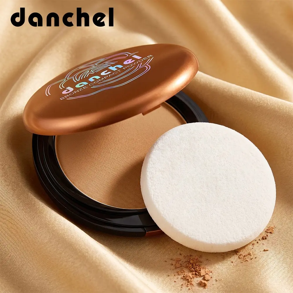 danchel Bronze Compact Powder with Mirror & Puff, Long-Lasting Wear, Crease-Proof & Non-Caking, Soft Matte Bronze Finish, Natural Sun-Kissed Glow, Buildable Coverage, Available in 6 Shades
