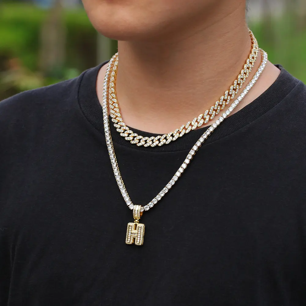 New Hip-Hop Letter Pendant Necklace, Trendy European & American INS-Style Fashion Jewelry for Men and Women