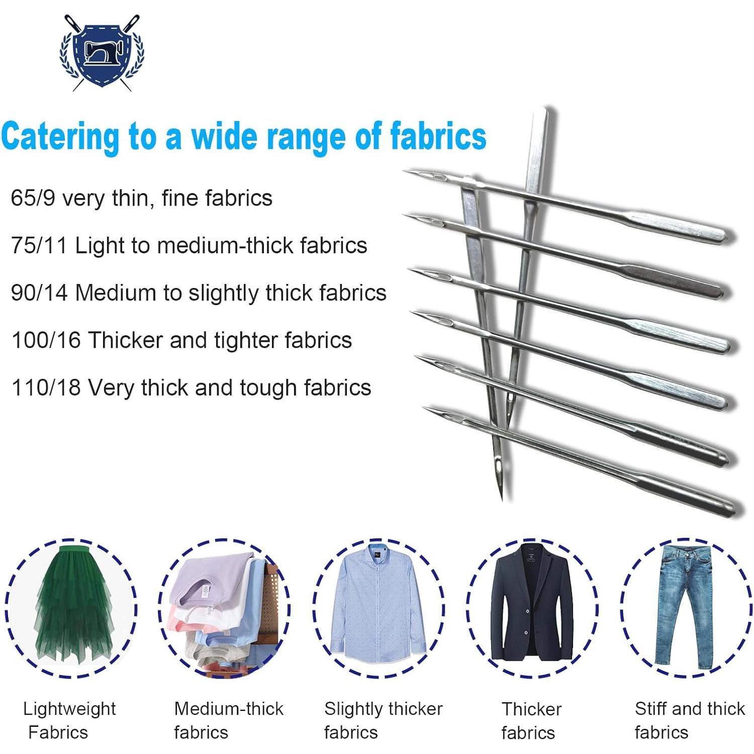 Sewing Machine , 100 count Universal Sewing Machine  Set for Singer, Brother, Janome, Varmax, and Other Brands of  Sewing Machines, Sizes 65/9, 75/11, 90/14, 100/16, 110/18