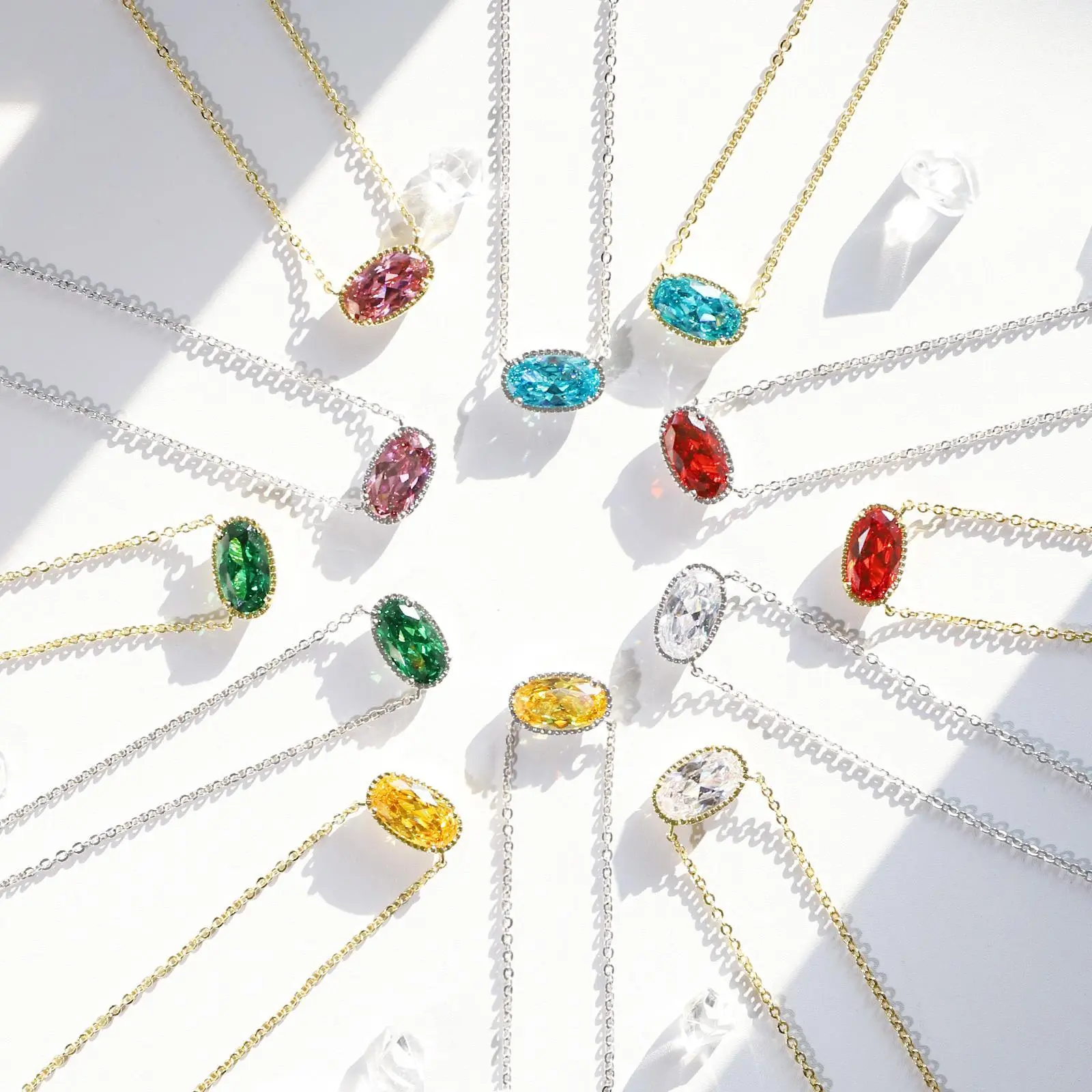 Fresh-style 14K gold-plated personalized birthstone necklace, minimalist cubic zirconia pendant, hypoallergenic and tarnish-resistant jewelry, women's pendant necklace, fashion jewelry