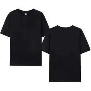 Men’s Oversized Black Blank T-Shirt | Streetwear Basic Heavy Cotton Tee | Unisex Casual Plain Top