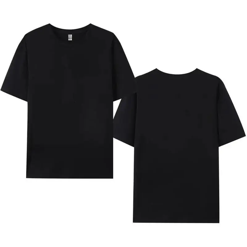 Men’s Oversized Black Blank T-Shirt | Streetwear Basic Heavy Cotton Tee | Unisex Casual Plain Top