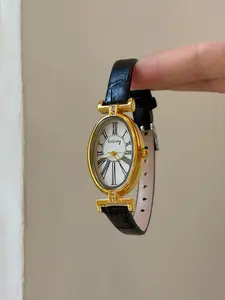 Vintage Oval Women's Watch, Roman Numerals, Elegant Quartz Analog, All-Season Accessory, High-Quality Design, Ideal Valentine's Gift