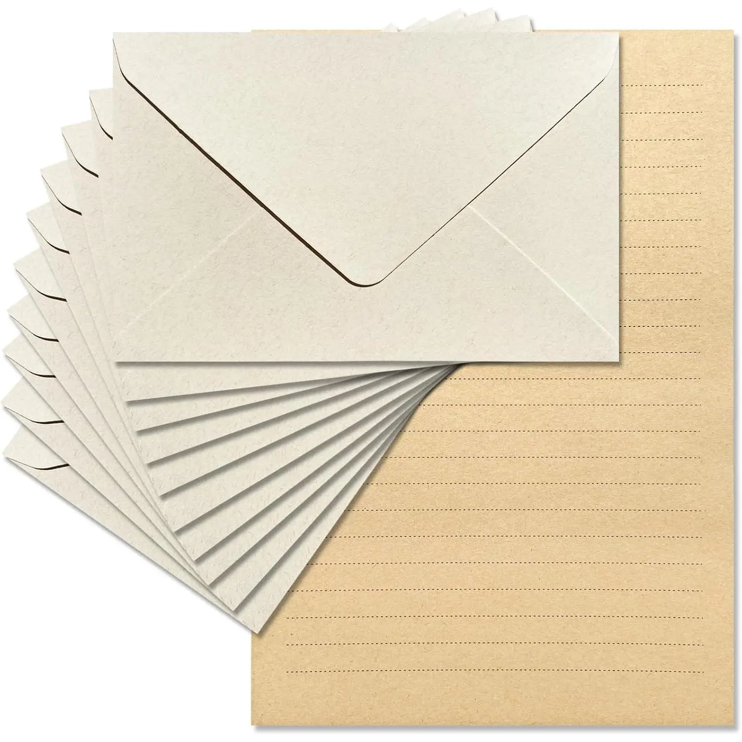 Premium Velvet-Touch Stationery Set with 24 Writing Sheets & 12 Envelopes - Elegant Writing Kit for Love Letters & Party Invitations (Ivory White)Gift
