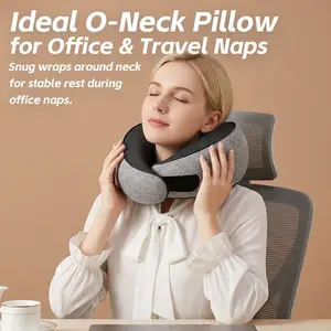 Travel Neck Pillow, Upgrade Version Airplane Neck Pillow, 100% Pure Memory Foam, Portable Flight Accessory, All, Medium Feel