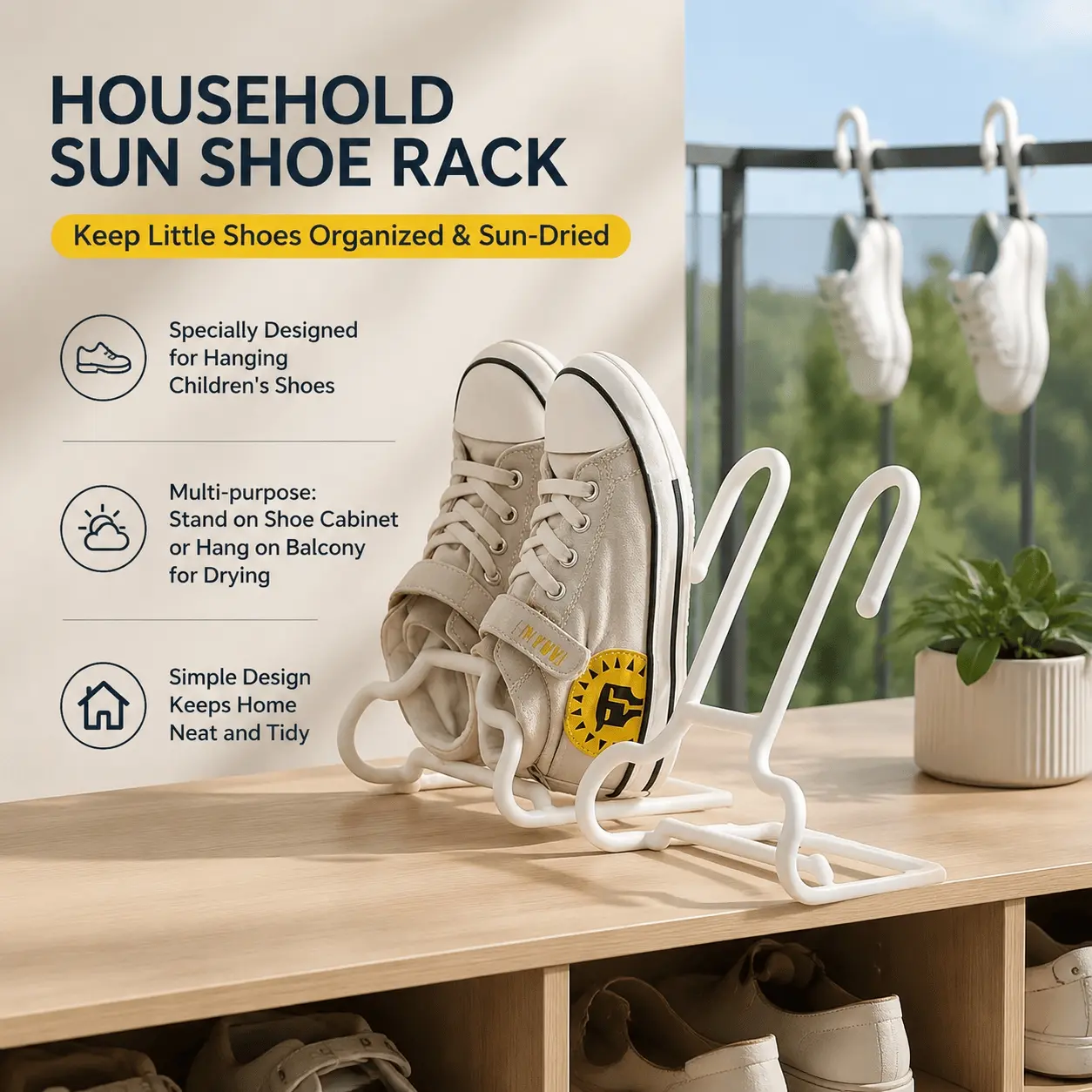 Multi-Layer Shoe Rack Storage, Non-Slip & Breathable Shoe Dryer, Over-Door Hanging Organizer, Portable Collapsible Shelf, Anti-Tip Multi-Functional Shoe Storage for Home