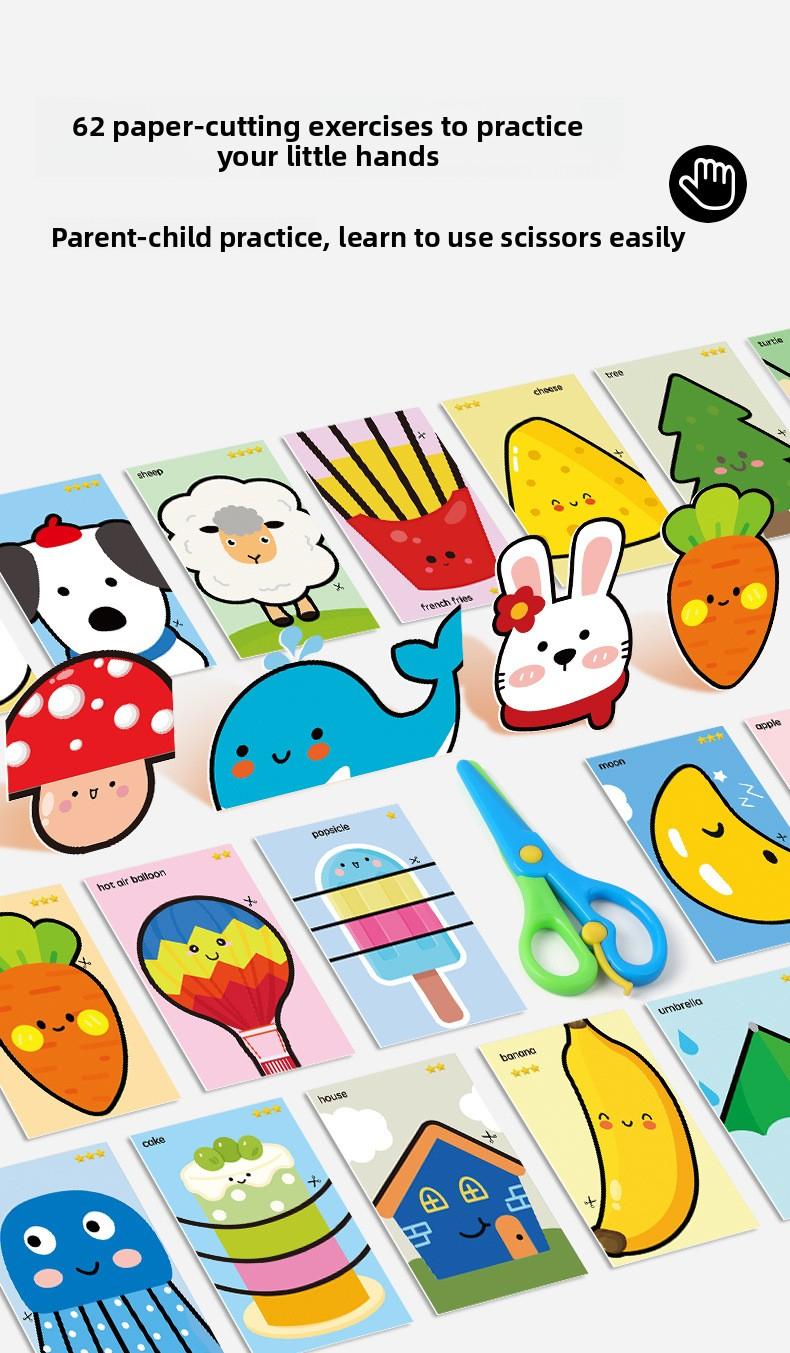 Children's Handicraft Paper Cutting Fun Origami Set for Toddlers Safe Plastic Scissors Parent-Child Interactive Educational Early Learning Toy