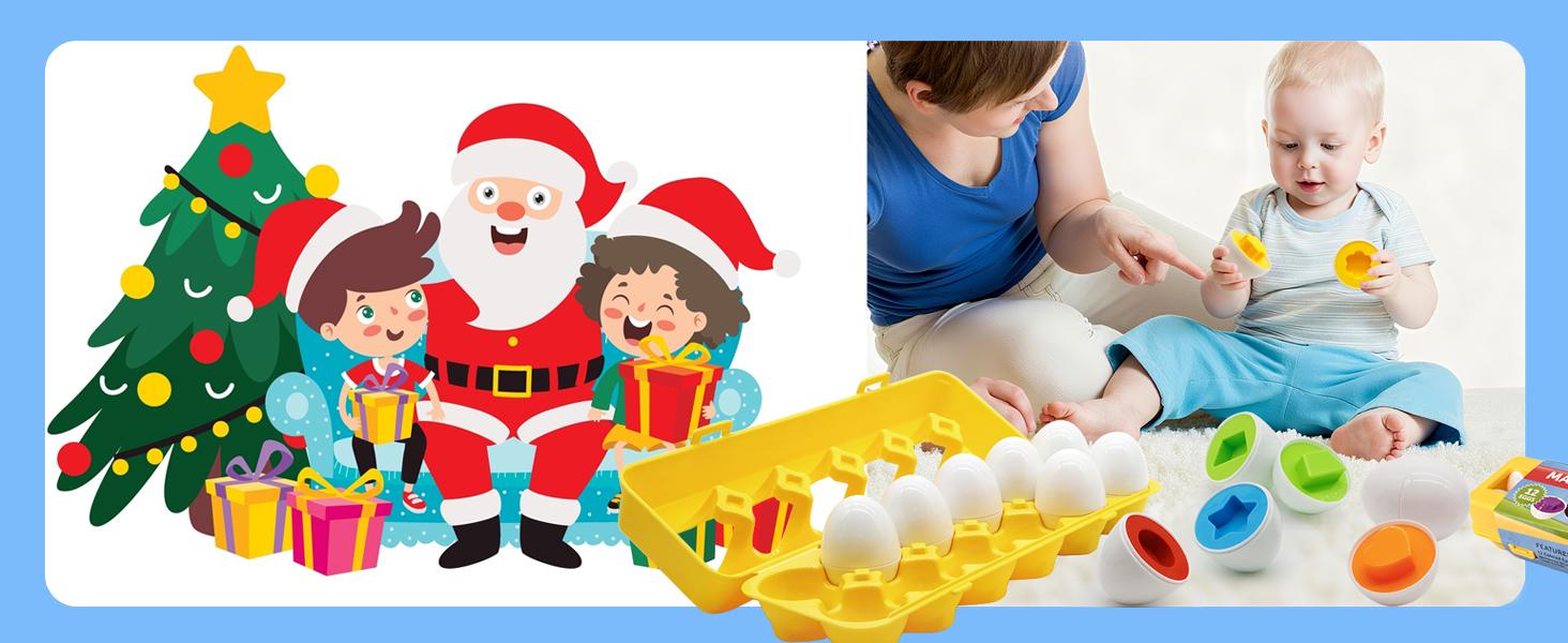 Montessori Matching Eggs Toy for Toddlers 1-3 – Color Sorting & Shape Recognition Puzzle, 12-Pack Easter Eggs Basket Stuffers. Educational Sensory Toy for Fine Motor Skills – Crack Open & Learn Colors! Perfect Birthday Gift for Boy Girl