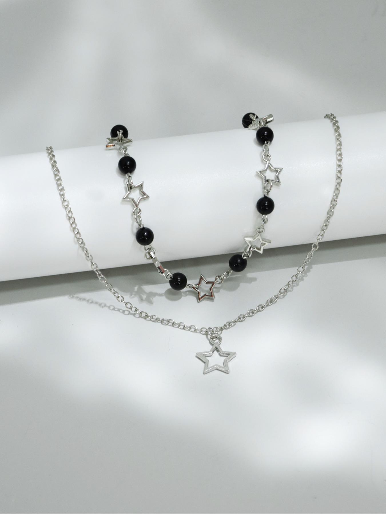 Star & Faux Pearl Decor Pendant, Chains Jewelry, Elegant Beaded Necklace for Party, Daily Decor, Trendy All-match & Exquisite Jewelry for Birthday Gift for Fall 2024, Fashionable Accessory
