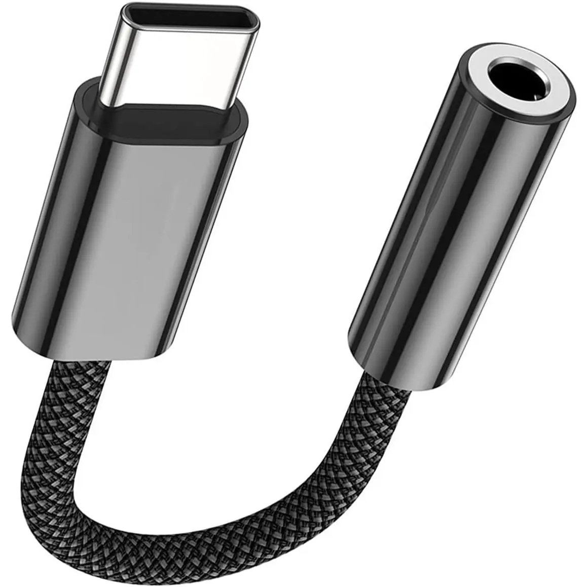 1Pack Black USB Type C to 3.5mm Female Headphone Jack Adapter, USB C to Aux Audio16-bit / 48 Khz Dongle  Cord Compatible with 16/16 Pro Max/16 Pro/16 Plus, iPad Pro,etc