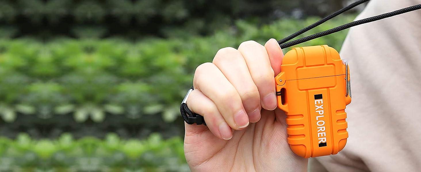 2 Pack Waterproof Lighter Outdoor Windproof Torch Lighters Dual Arc Butane Electric Lighters USB Rechargeable Lighters Flameless Plasma Lighter Camping Hiking Adventure Survival Tactical Gear